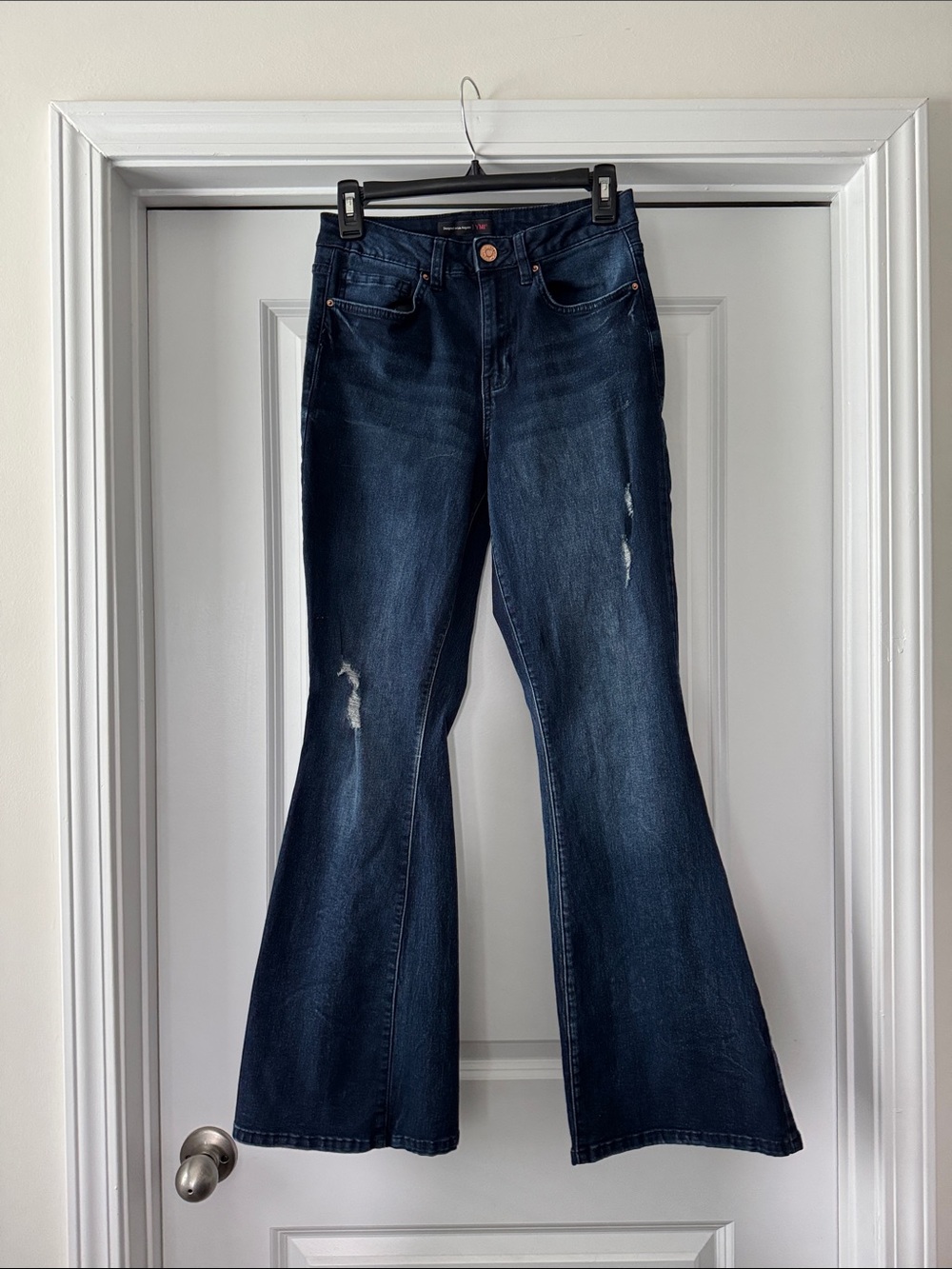 (2/$10) YMI Flare Leg Jeans - Dark wash - Distressed - Size 5/27